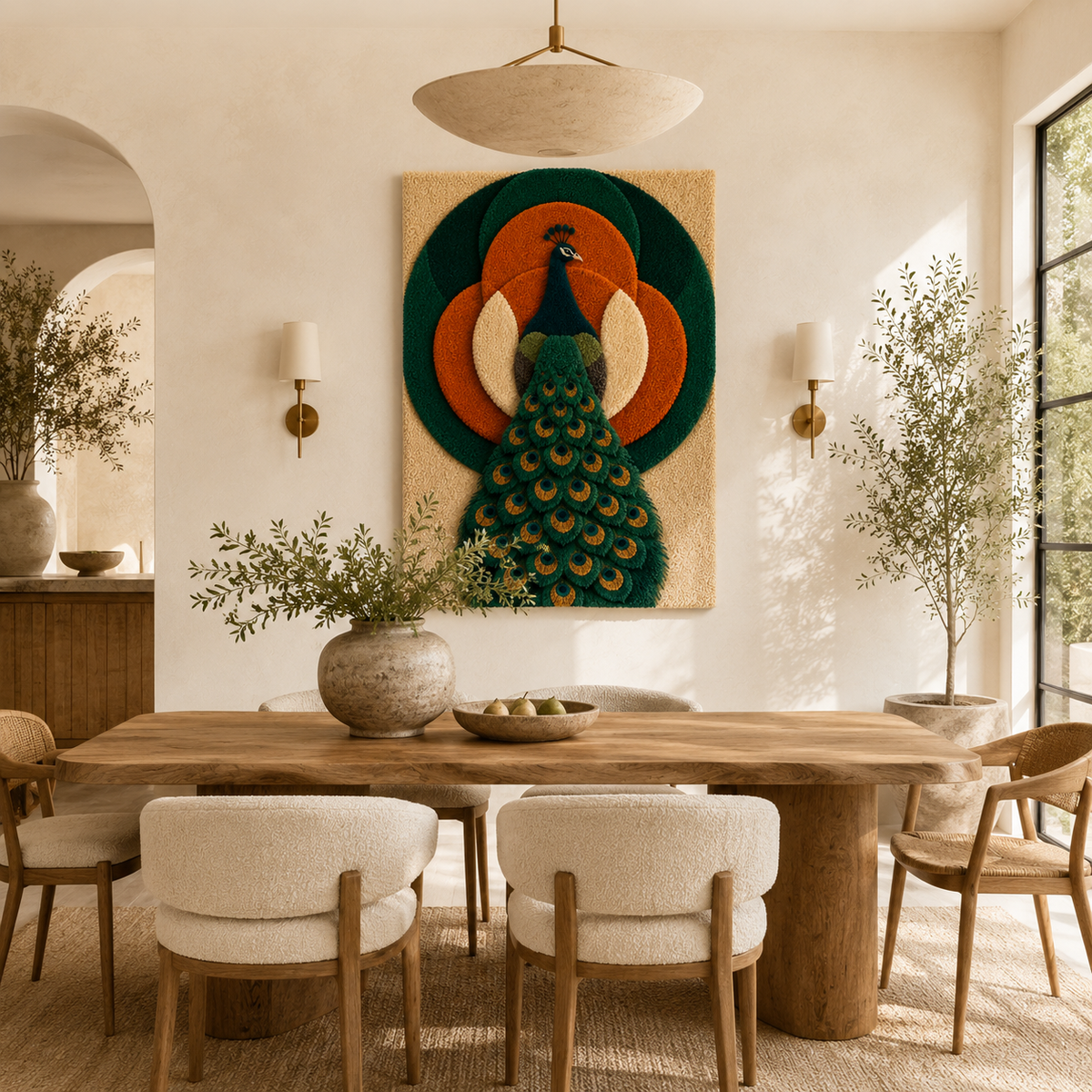 Hewn Earth Cinder Uplands wall art featuring earthy landscape scene with warm tones and textured details on canvas.