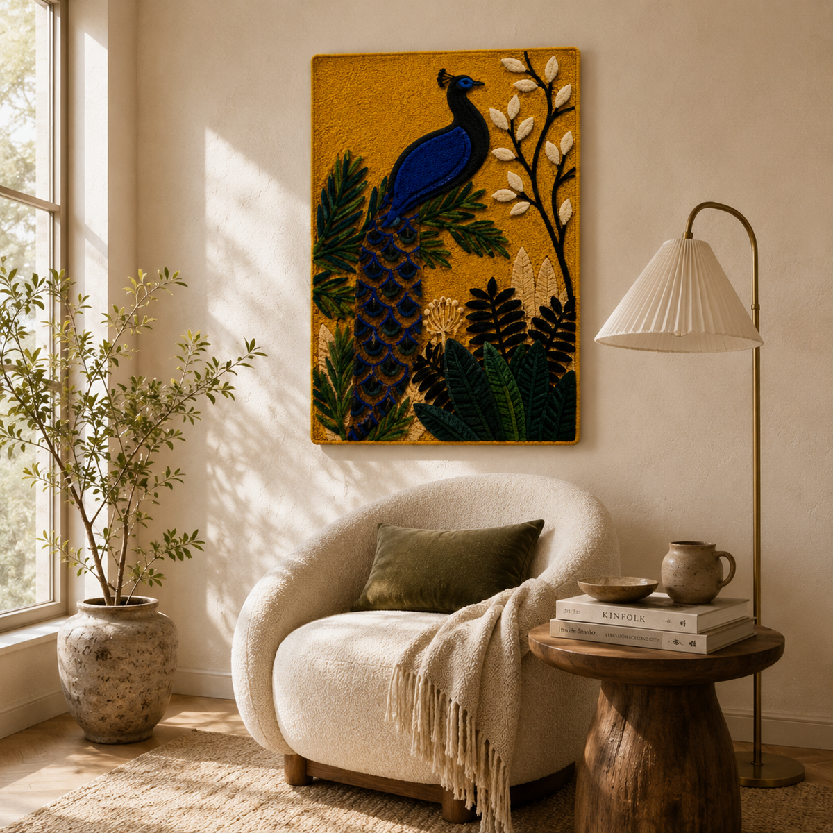 Hewn Earth Ember Dawn wall art featuring warm, earthy tones with abstract design, perfect for modern interior decor.
