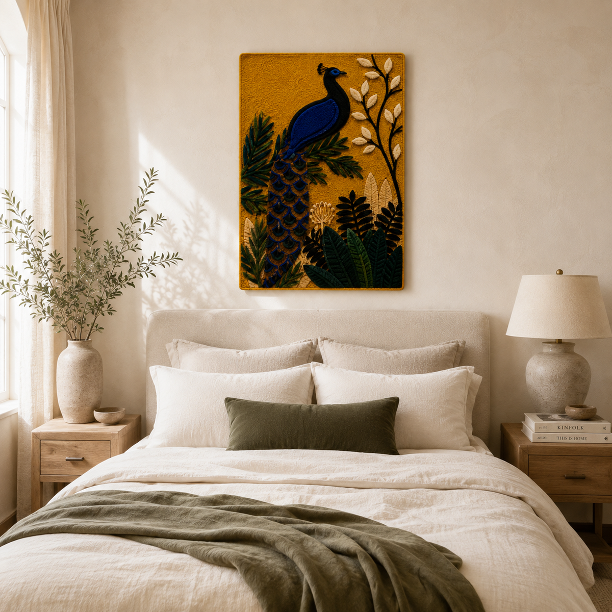 Hewn Earth Ember Dawn wall art featuring warm, abstract design with fiery orange and deep red hues for modern home decor