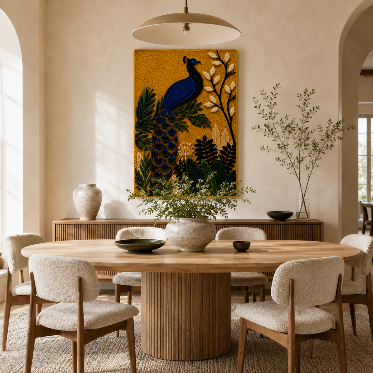 Hewn Earth Ember Dawn wall art featuring warm, abstract design with earthy tones, ideal for modern home decor.