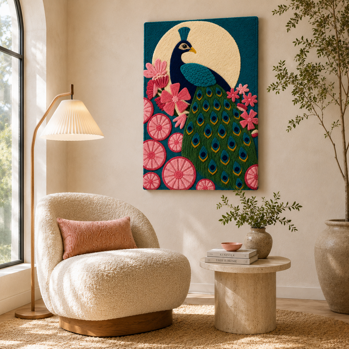 Gilded Kingfisher wall art by Hewn Earth featuring a vibrant, detailed bird illustration on a decorative background.