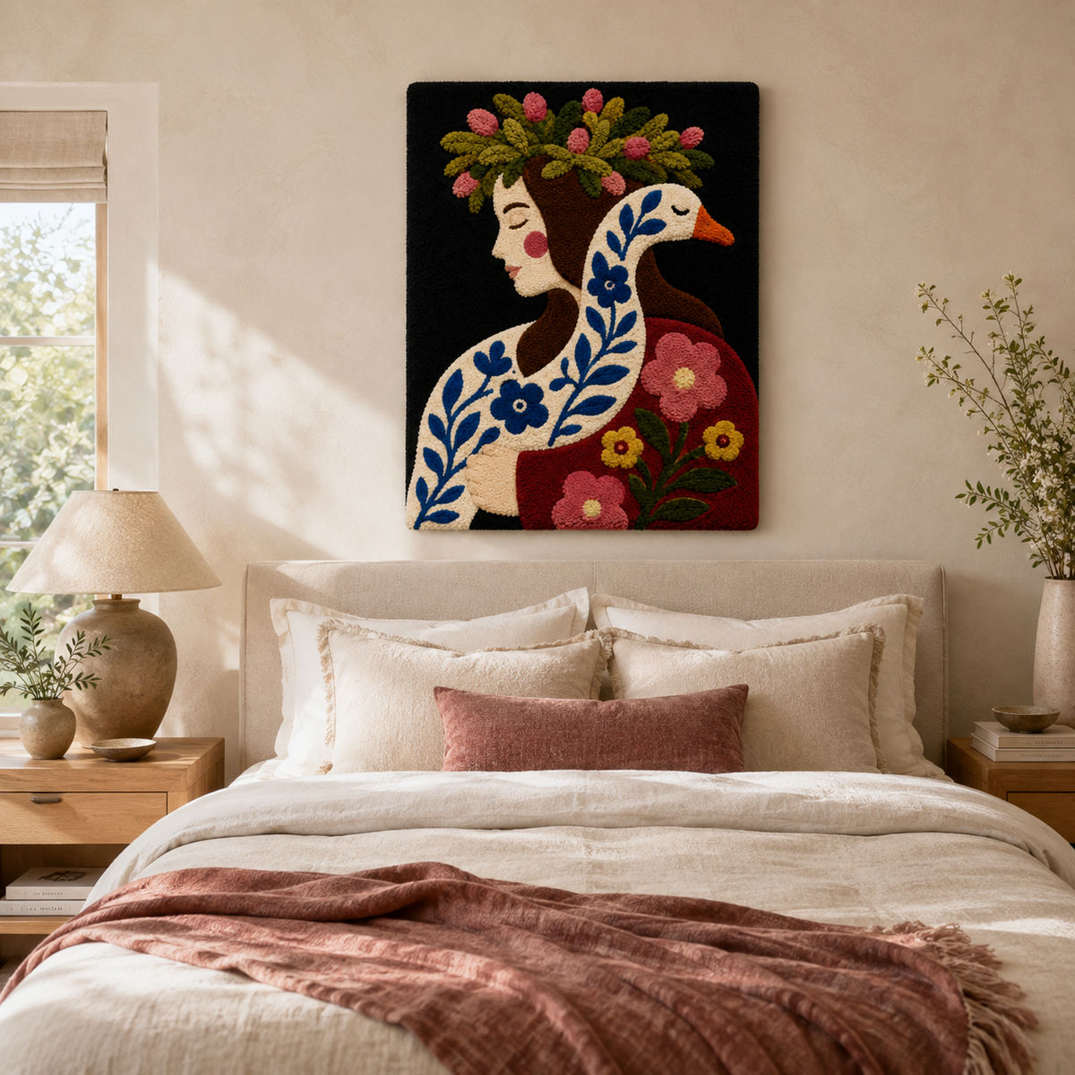 Hewn Earth Luminous Rill wall art featuring a glowing, abstract design in warm and cool tones for modern home decor.