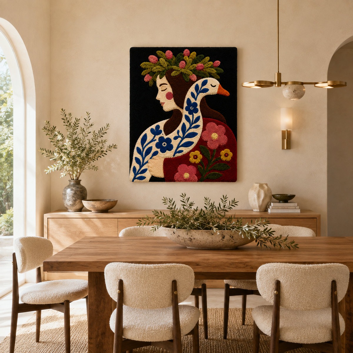 Luminous Rill wall art by Hewn Earth featuring abstract, glowing design in neutral tones for modern interior decor.