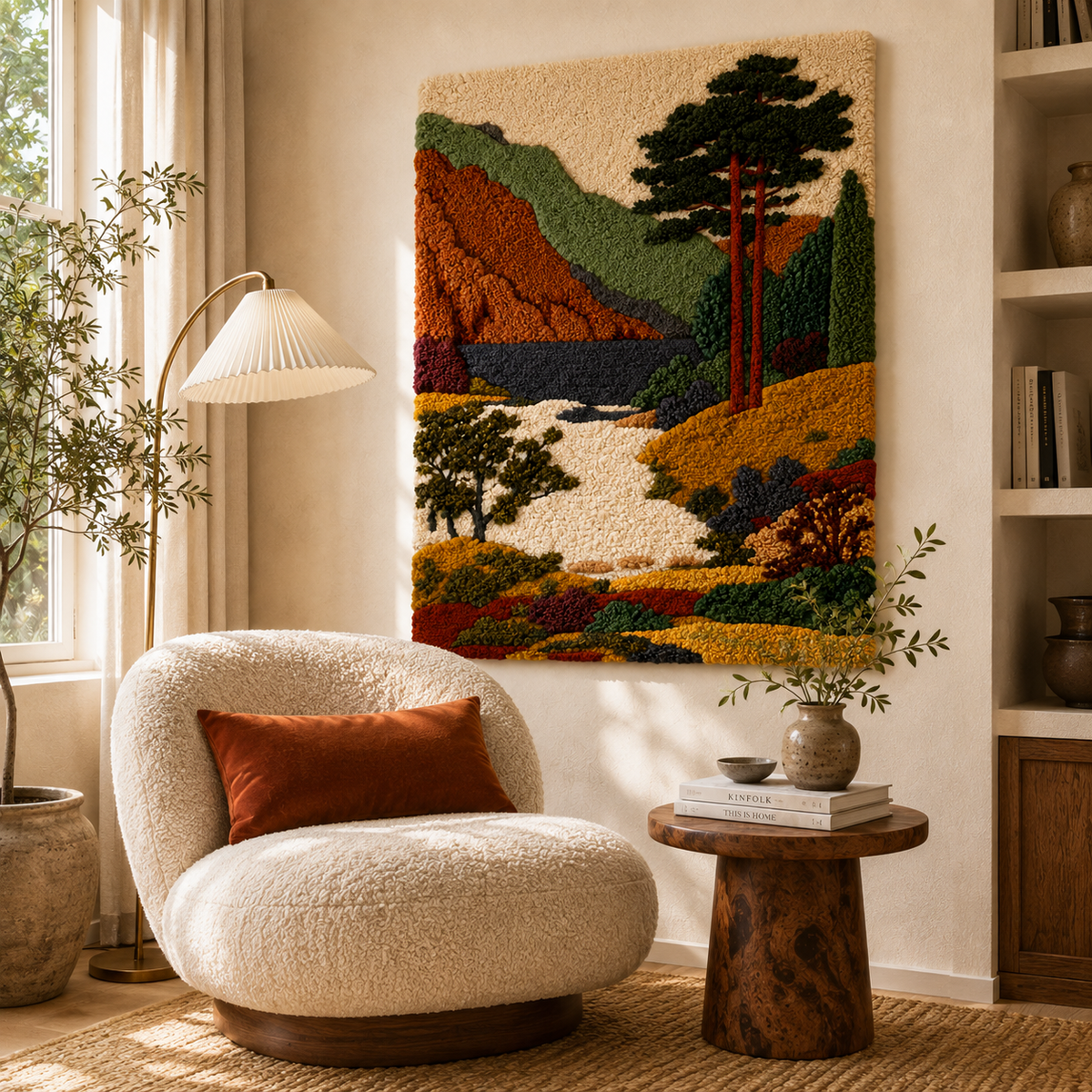 Hewn Earth Afterglow Wildflower wall art featuring vibrant wildflower design on textured canvas for home decor.