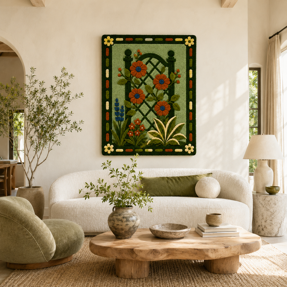 Hewn Earth Cinder Fjord wall art featuring abstract landscape with earthy tones and textured design on canvas.