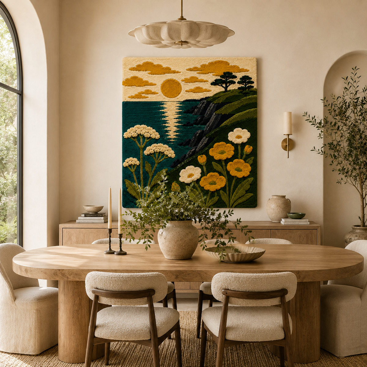 Gilded Thicket wall art by Hewn Earth featuring intricate gilded foliage and botanical design on a textured background.