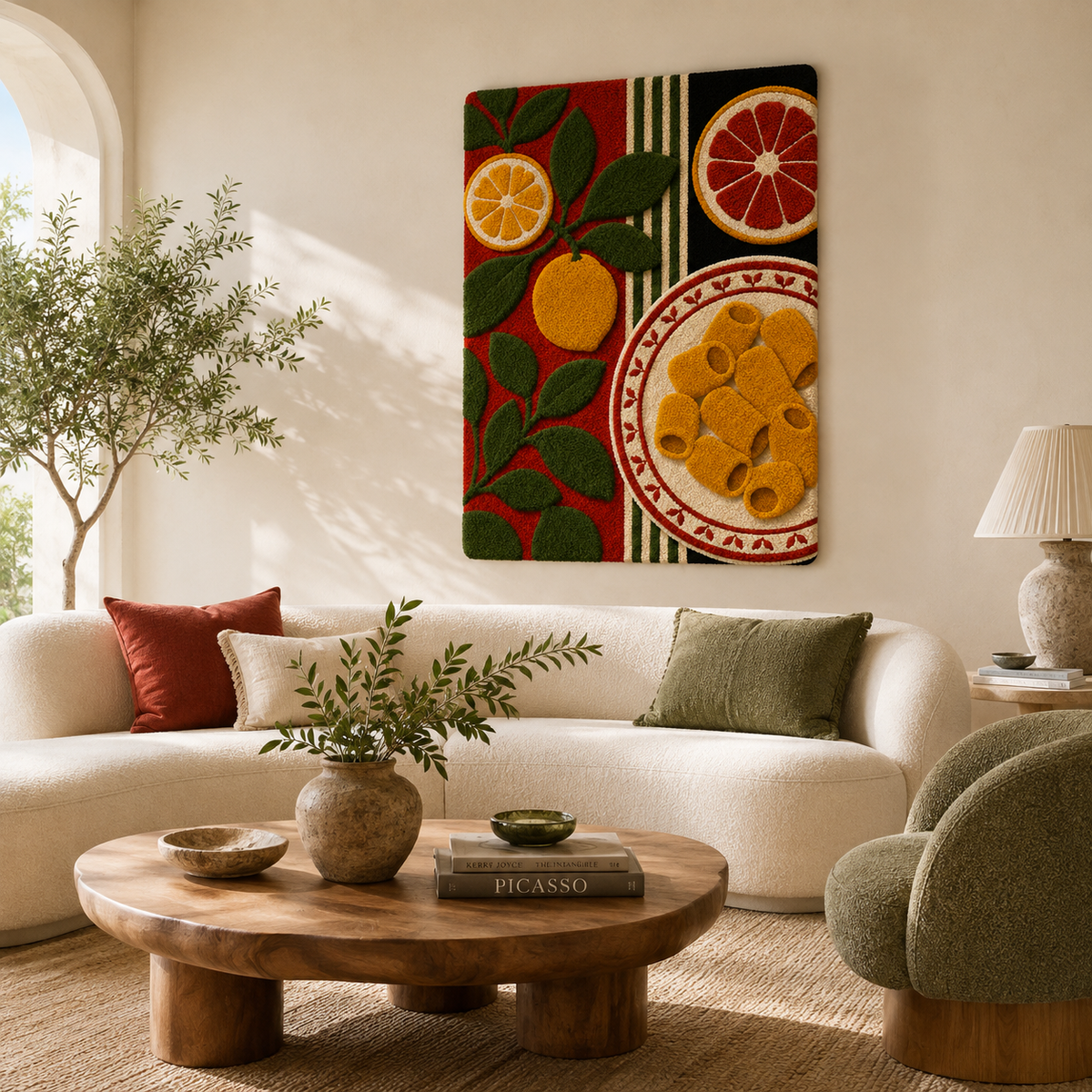 Hewn Earth Afterglow Iris wall art featuring vibrant, abstract iris flower design on a canvas for home decor.