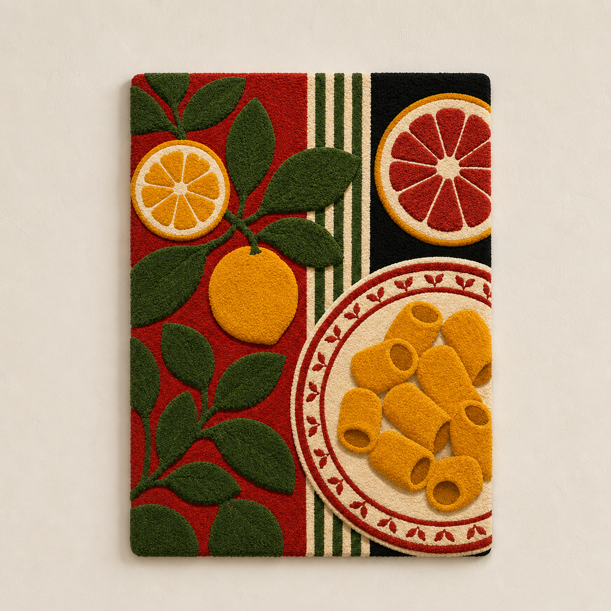Hewn Earth Afterglow Iris wall art featuring vibrant, abstract floral design in warm tones on a canvas backdrop.