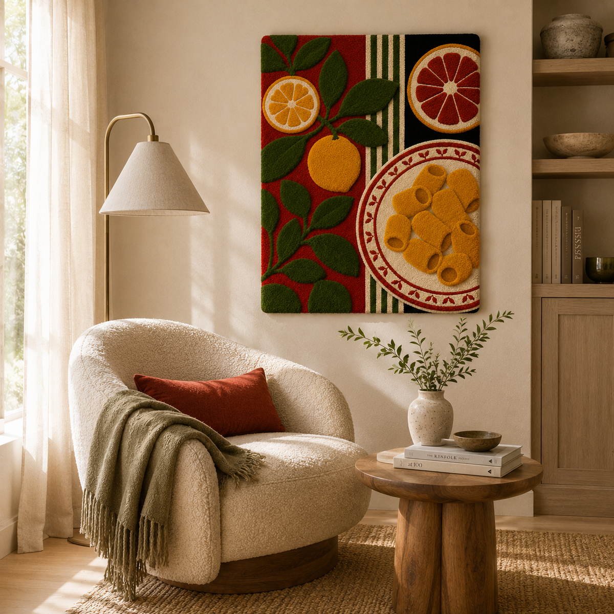 Hewn Earth Afterglow Iris wall art featuring vibrant, abstract floral design on a canvas print for modern home decor