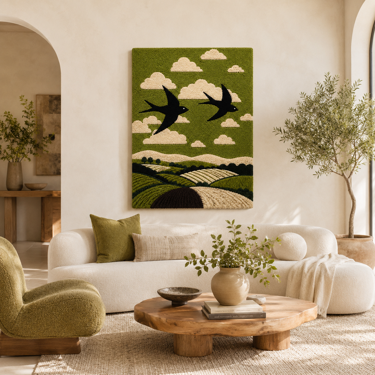 Hewn Earth Ember Kestrel wall art featuring a detailed kestrel bird illustration on a neutral background.