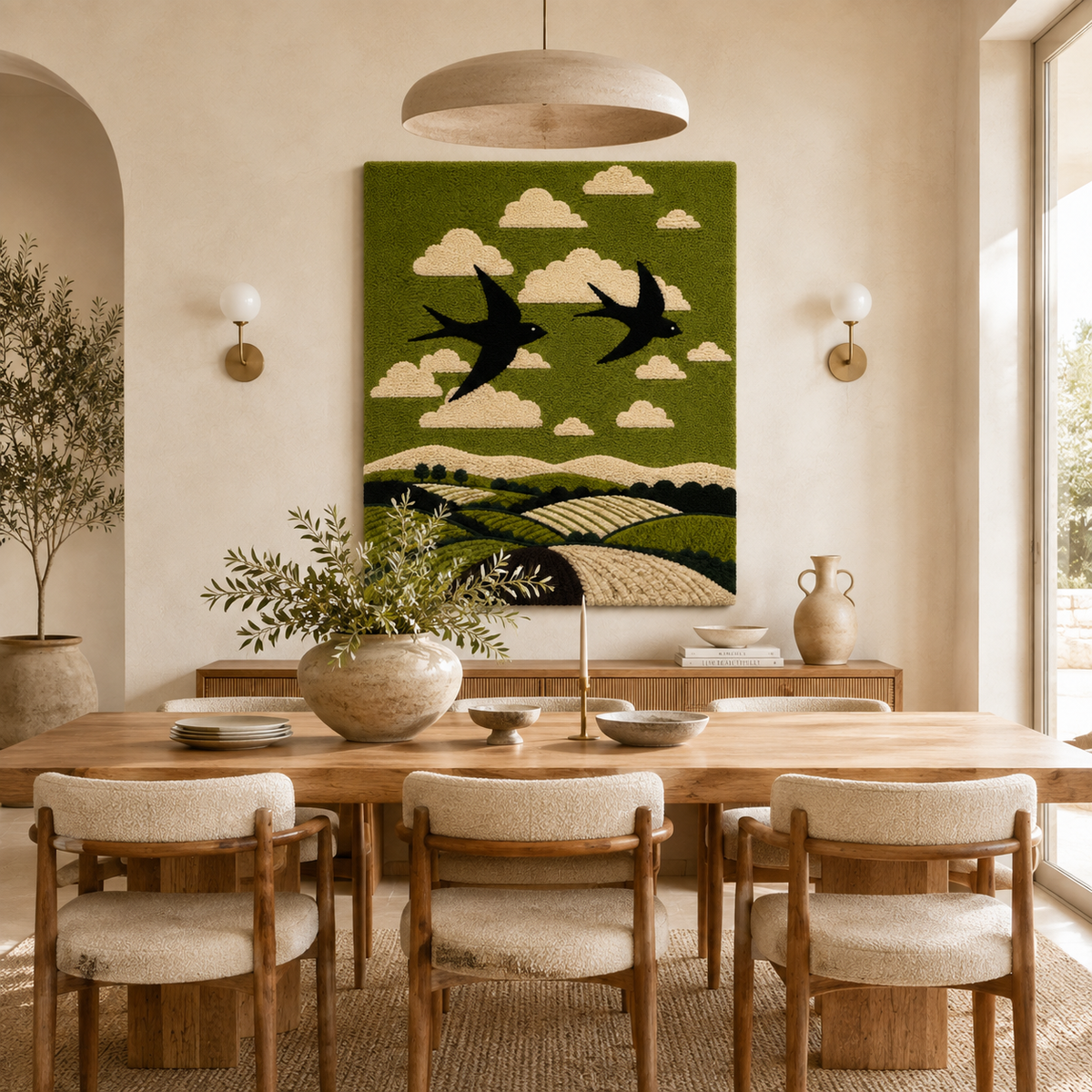 Hewn Earth Ember Kestrel wall art featuring a detailed bird illustration on a neutral background.