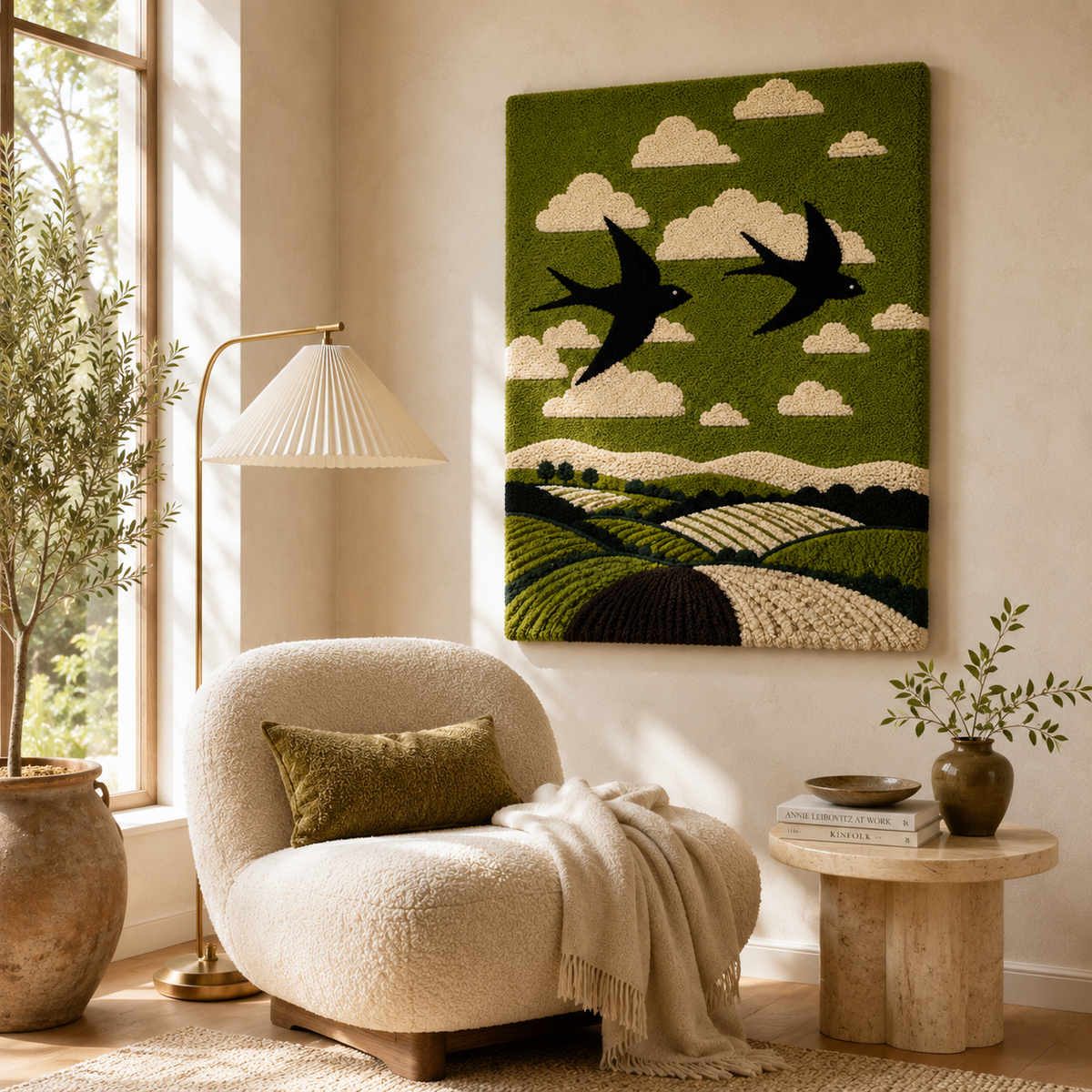 Ember Kestrel wall art by Hewn Earth featuring a warm, abstract design with fiery orange and red tones on a textured surface.