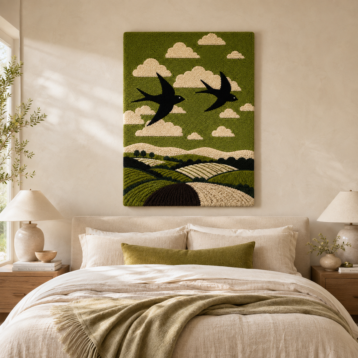 Hewn Earth Ember Kestrel wall art featuring a detailed, textured depiction of a kestrel bird in earthy tones.