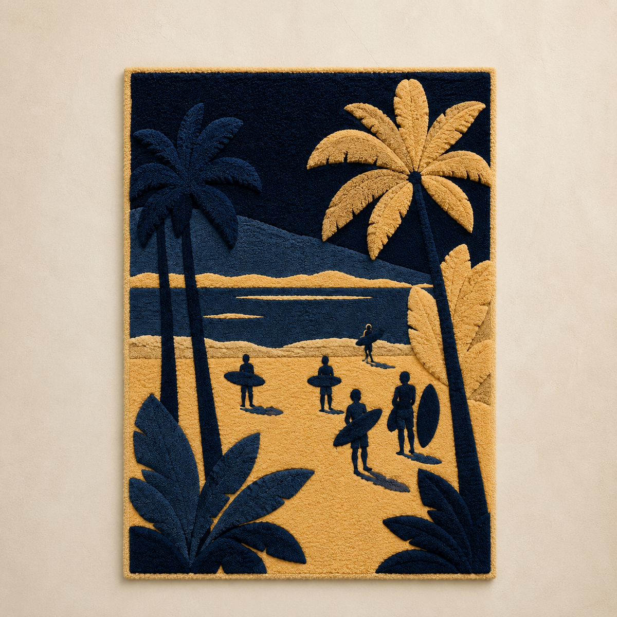 Hewn Earth Afterglow Harbor wall art, colorful abstract scene with warm tones, suitable for modern home decor.
