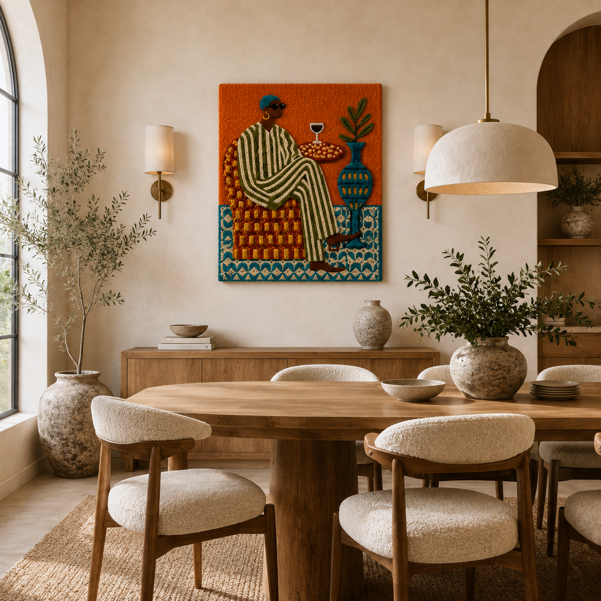 Hewn Earth Cinder Oasis wall art featuring abstract earthy tones and textured design for modern home decor.