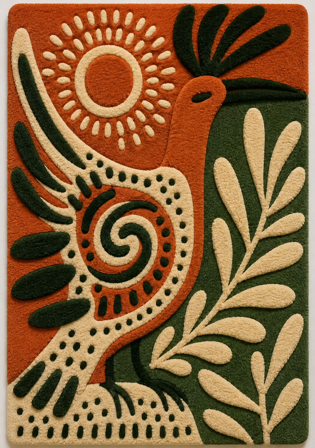 Hewn Earth Ember Veranda wall art featuring a vibrant, textured abstract design in warm earth tones on a neutral background.