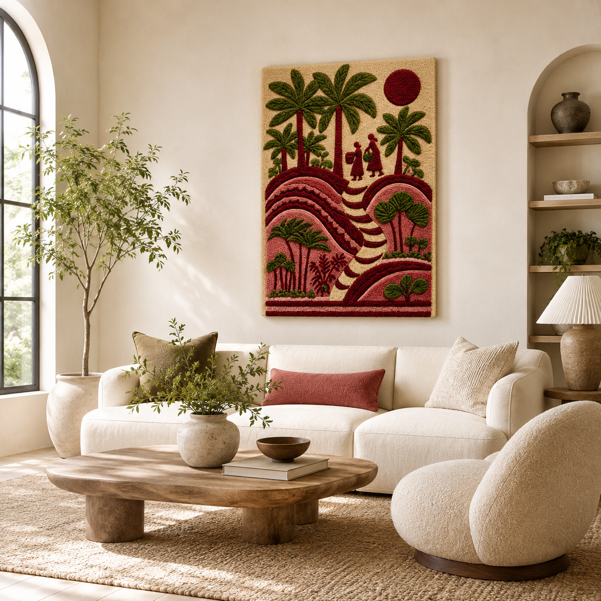 Hewn Earth Afterglow Fable wall art featuring vibrant abstract design on canvas for modern home decor.