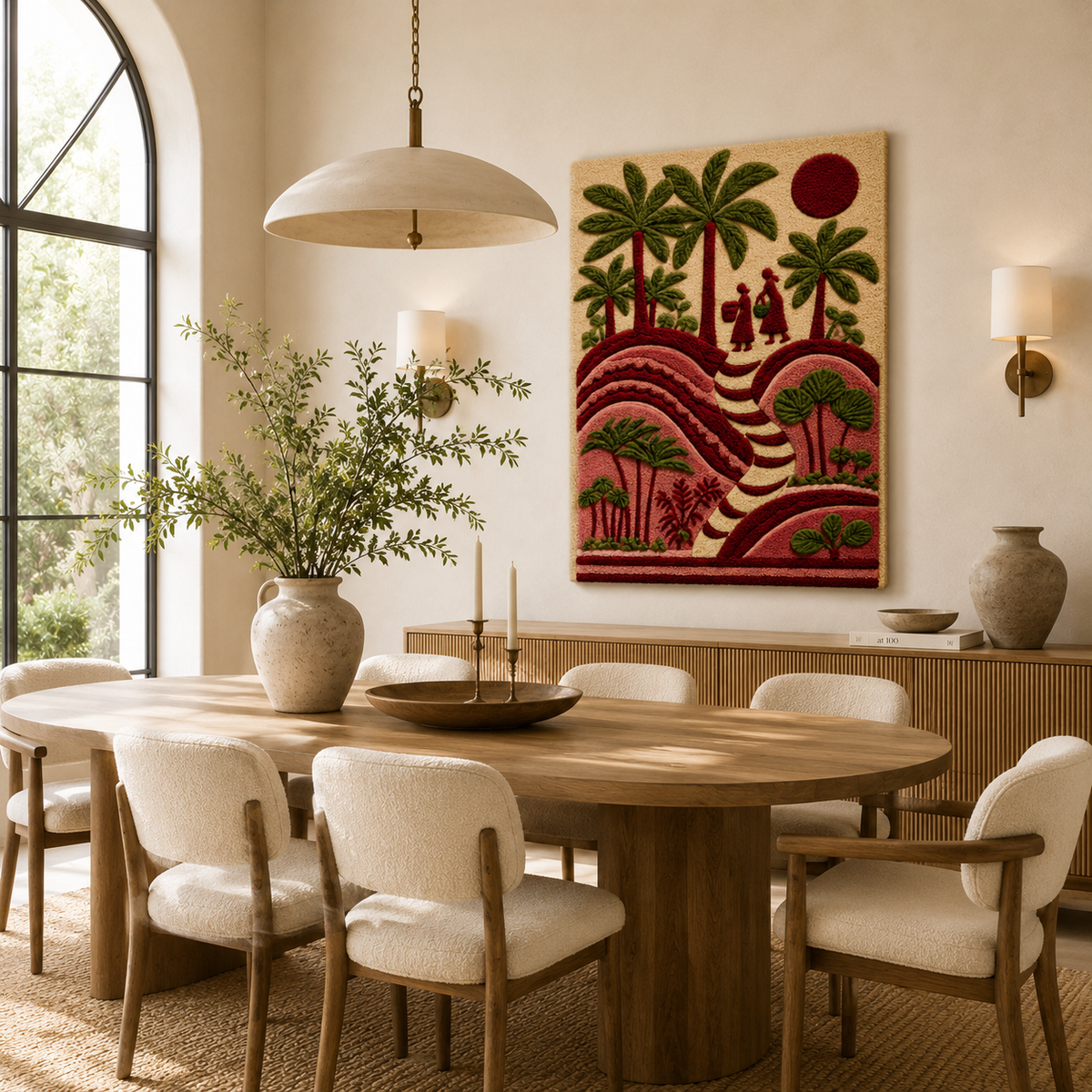 Hewn Earth Afterglow Fable wall art featuring vibrant abstract design on canvas for modern home decor.