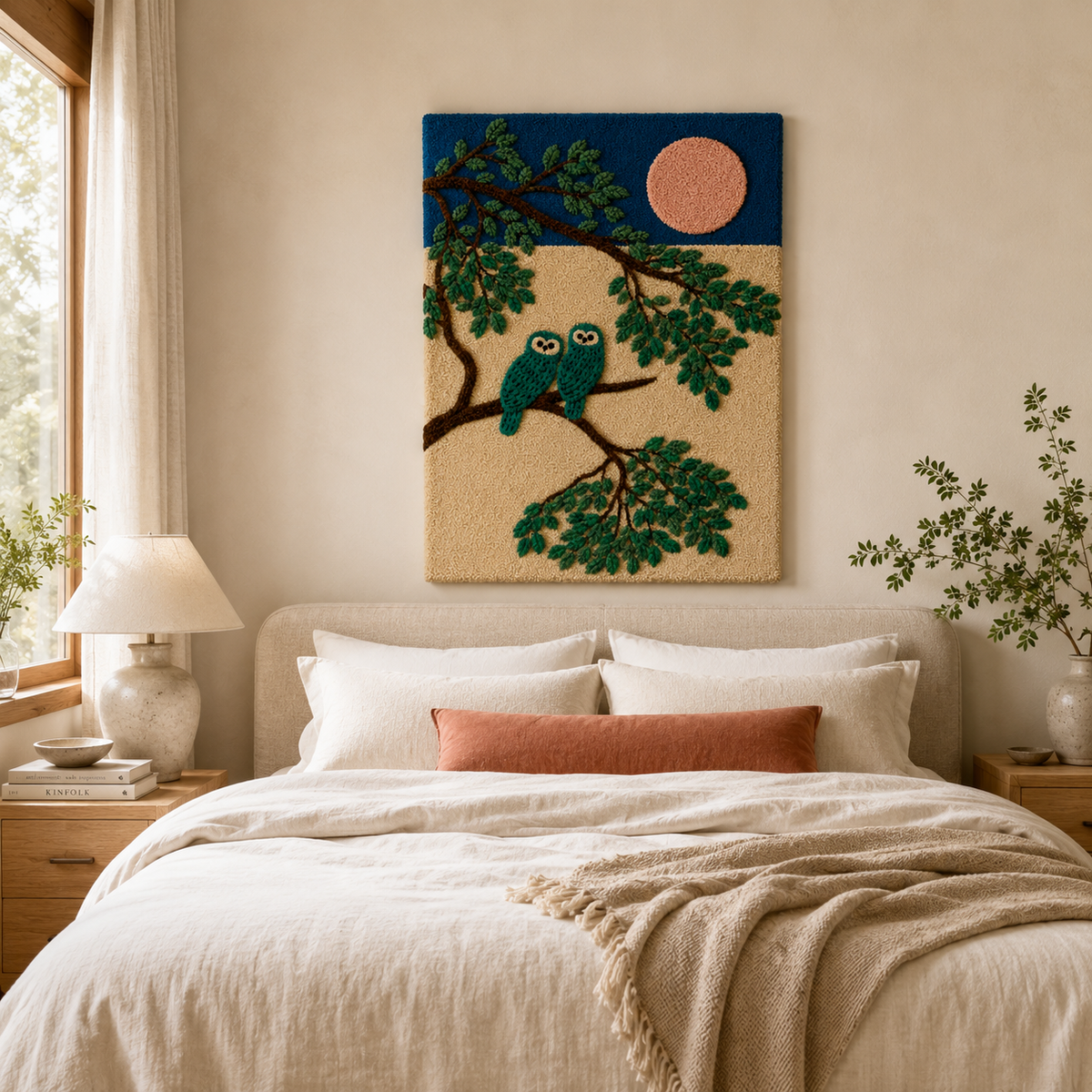 Hewn Earth Cinder Meadow wall art featuring a serene landscape scene with earthy tones and natural textures.
