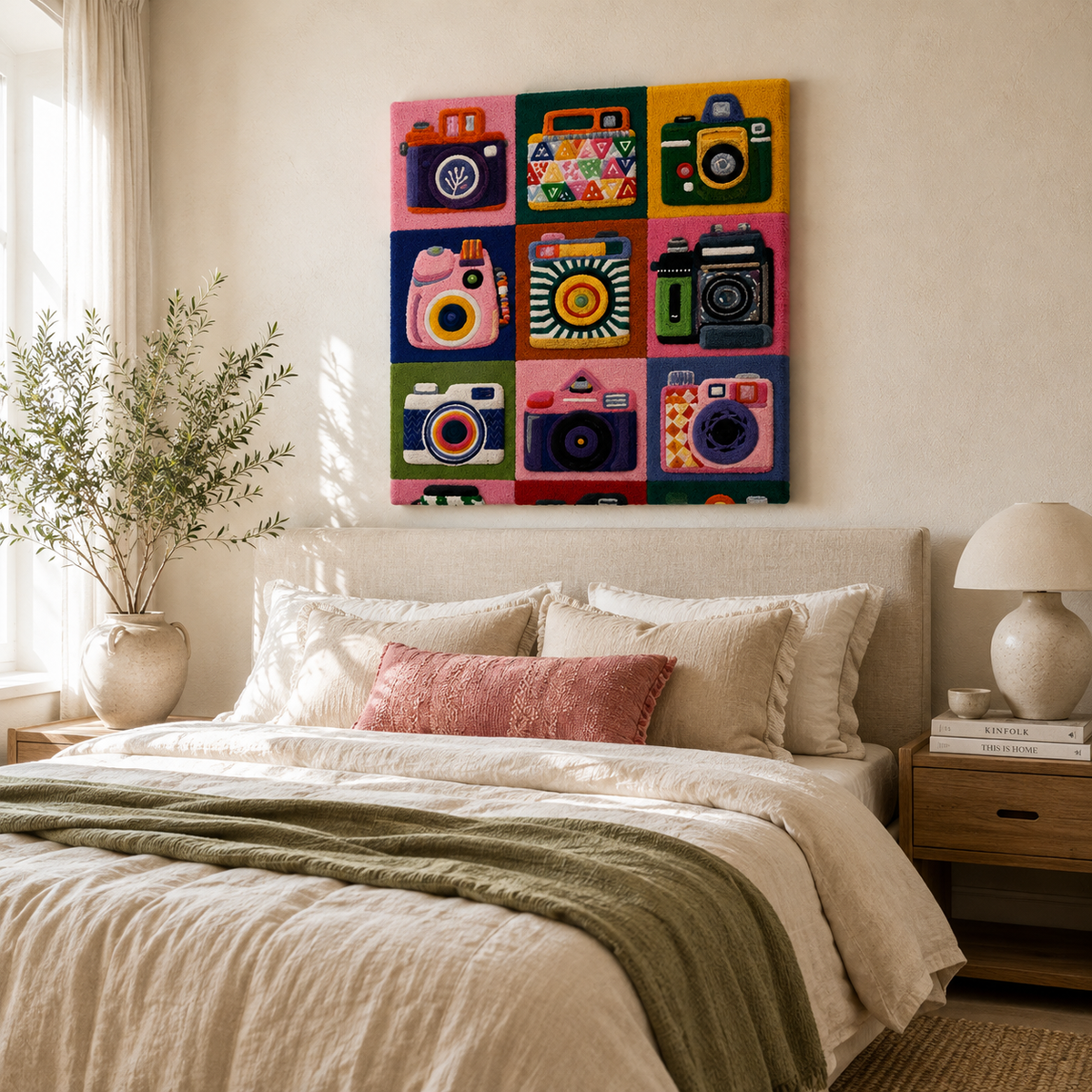 Hewn Earth Ember Tapestry wall art featuring warm, fiery design with intricate patterns, ideal for wall decoration.