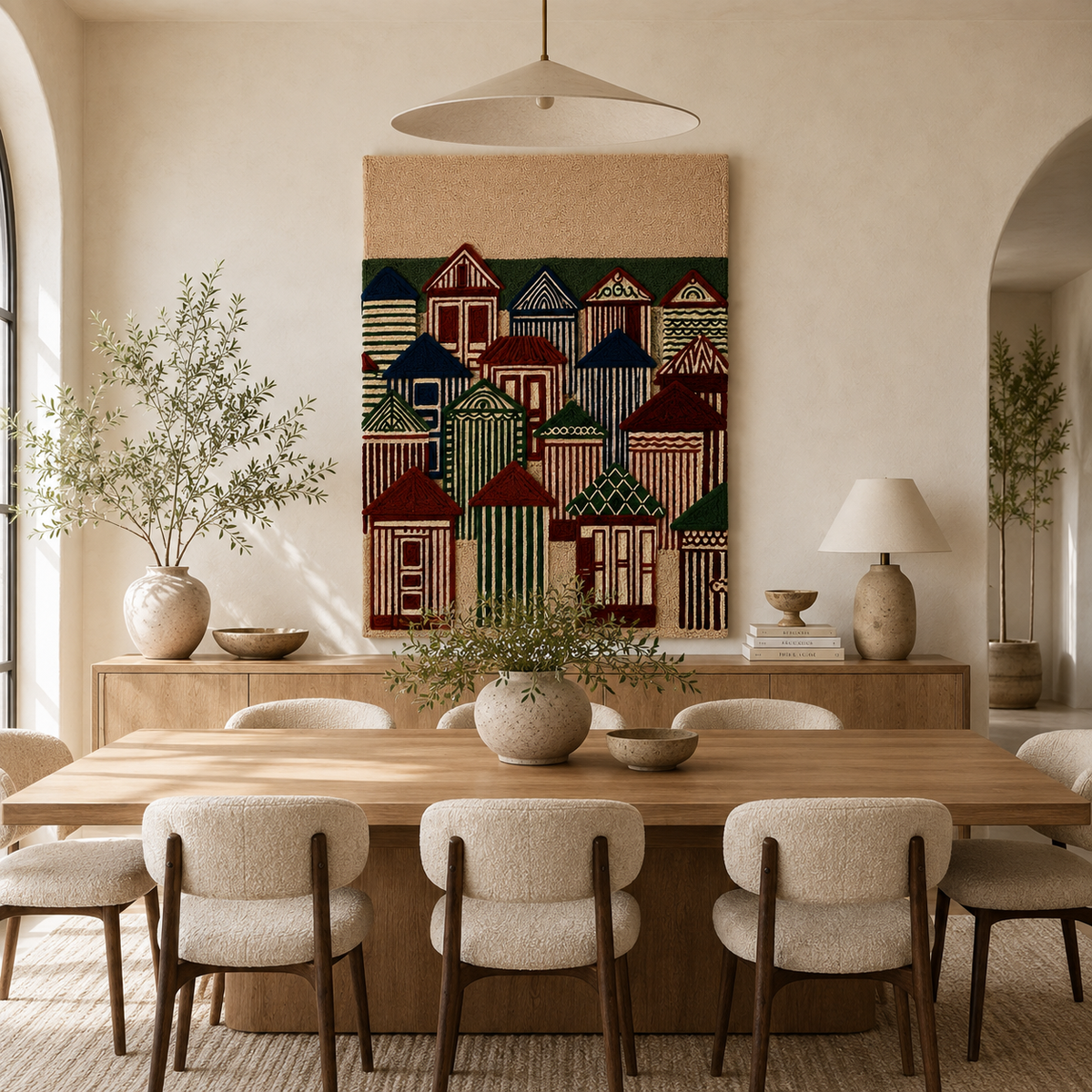 Gilded Cairn Hewn Earth wall art featuring a textured, gold-toned abstract design on a neutral background.