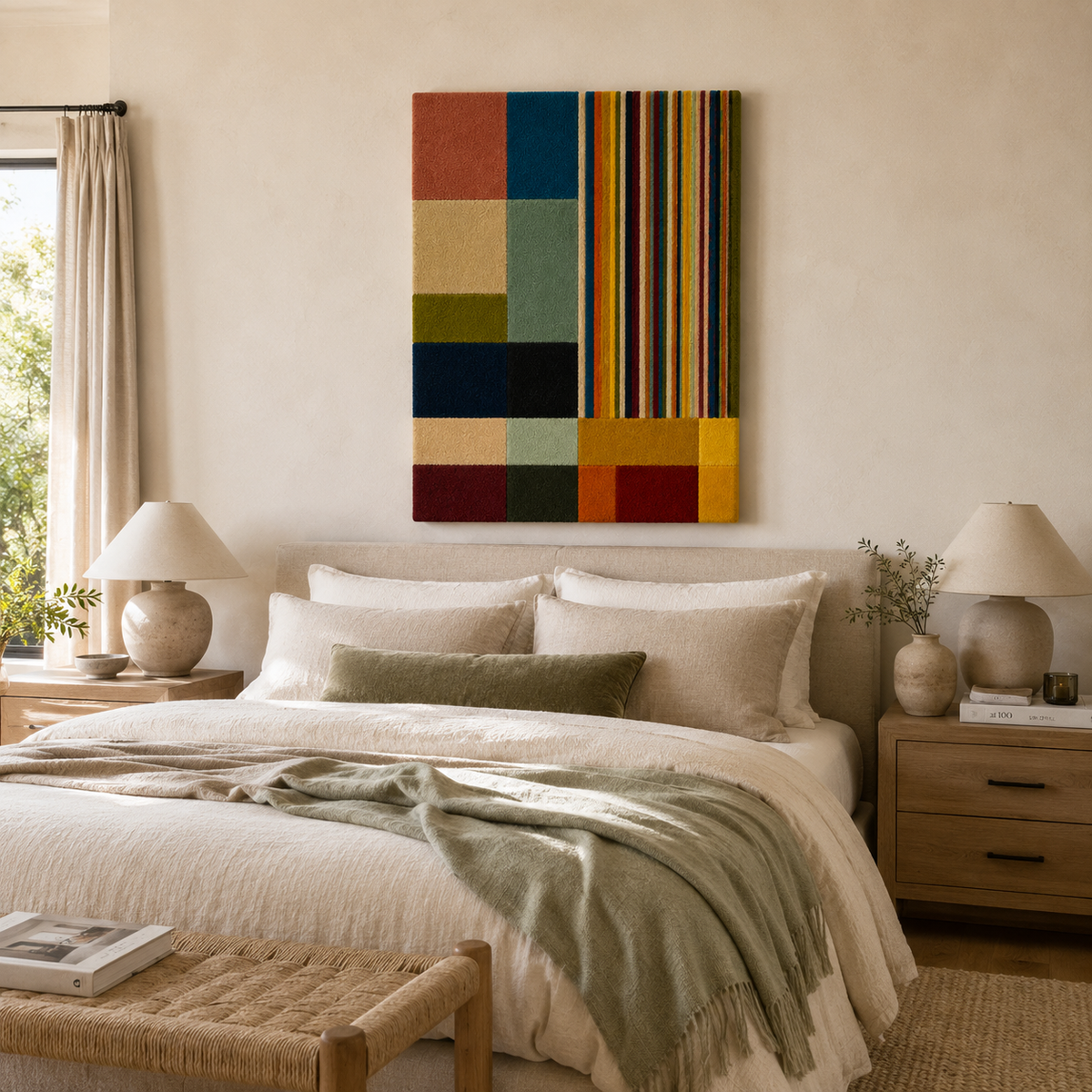 Luminous Juniper wall art by Hewn Earth featuring a glowing, stylized juniper tree with soft light accents on a dark background.