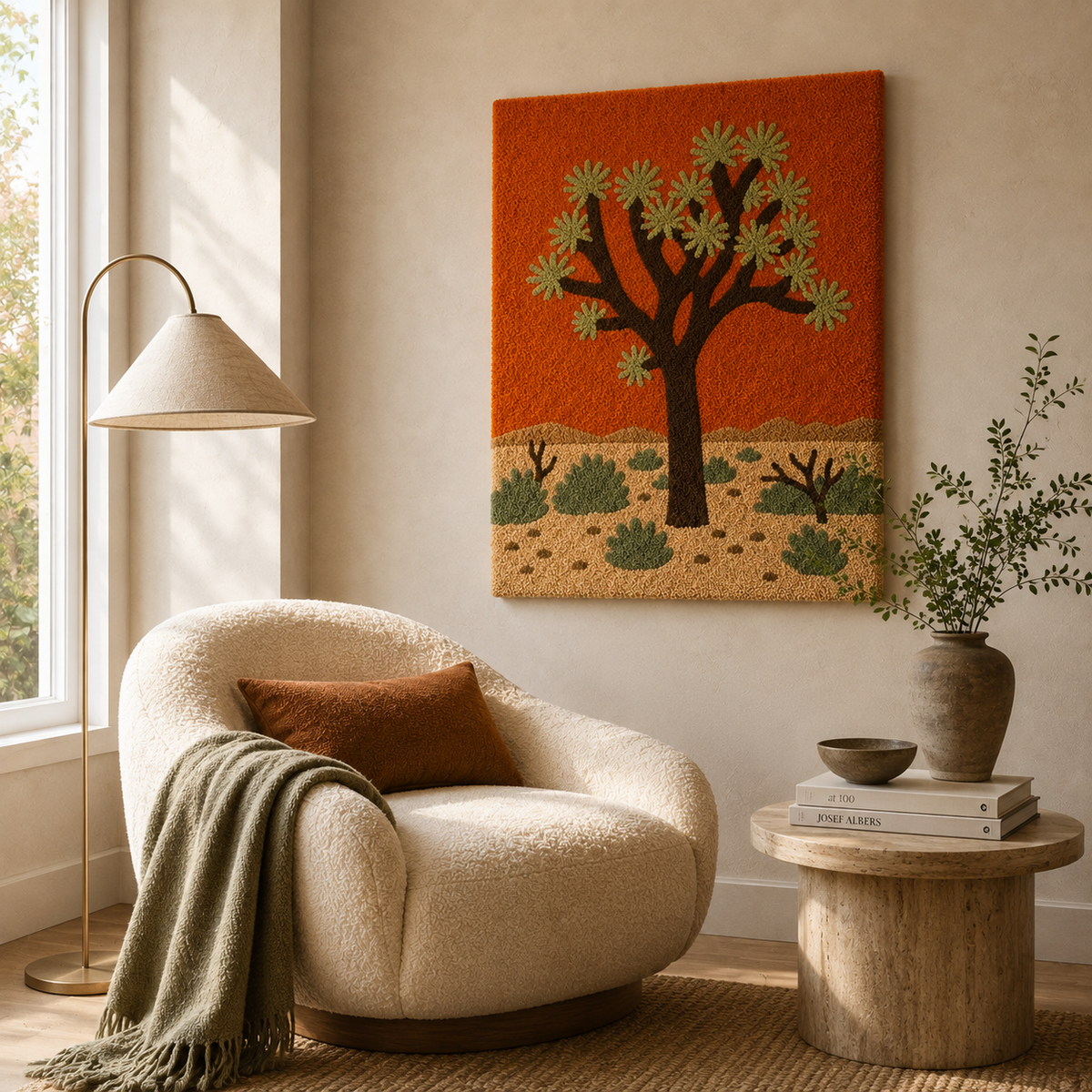 Hewn Earth Cinder Xanadu wall art featuring abstract earthy tones and textured design, ideal for modern home decor.
