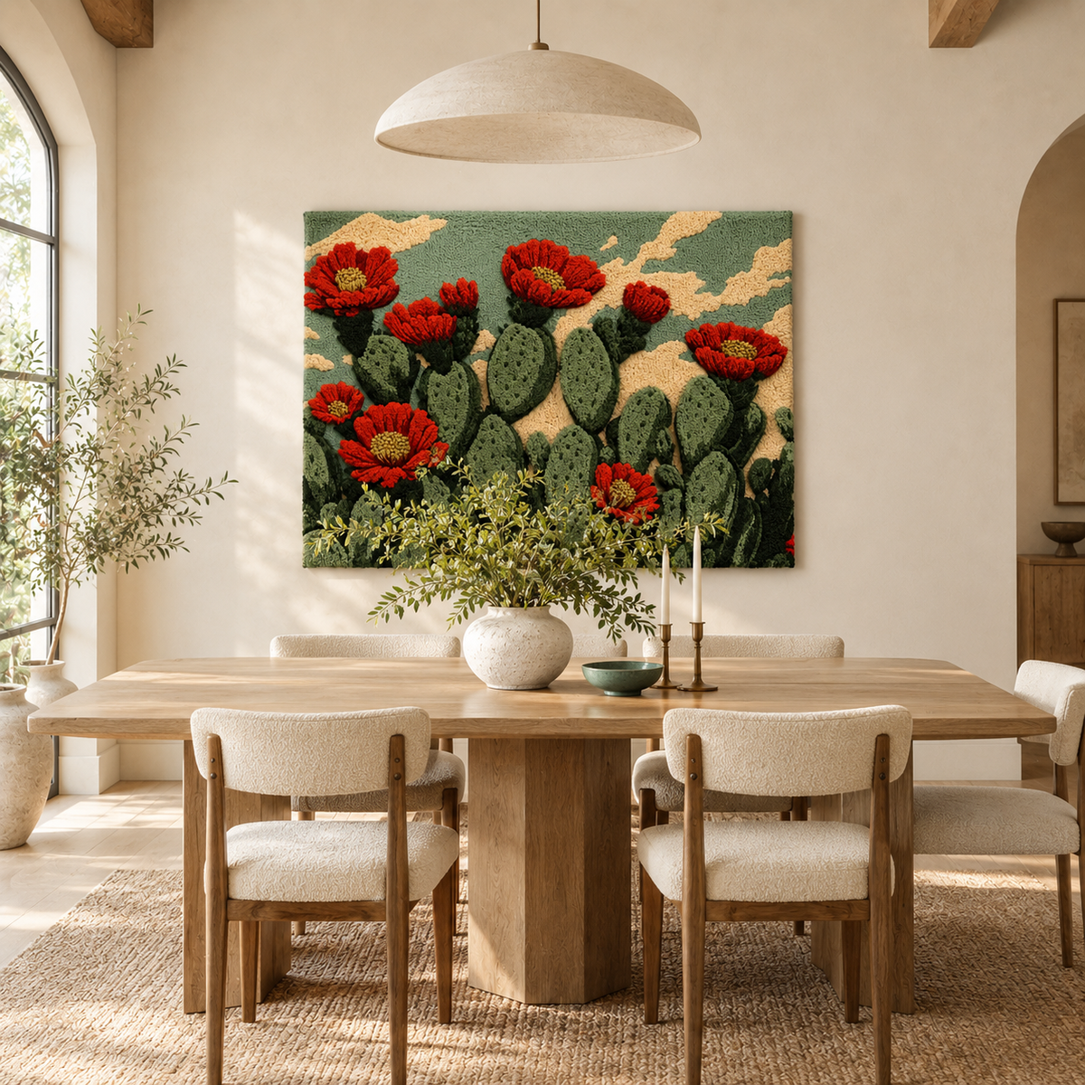 Hewn Earth Gilded Bloom wall art featuring intricate floral design in gold tones, displayed on a neutral room wall.