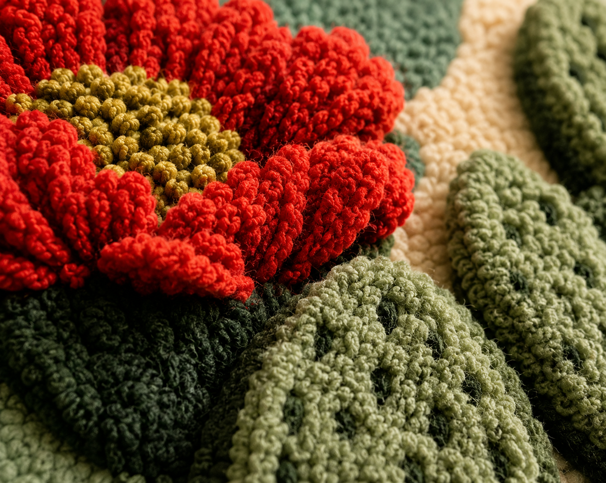 Hewn Earth Gilded Bloom wall art featuring a vibrant floral design on a textured background.