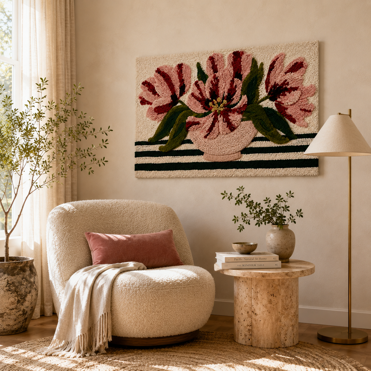 Hewn Earth Cinder Vista wall art featuring abstract earthy tones and textured design on canvas for modern home decor