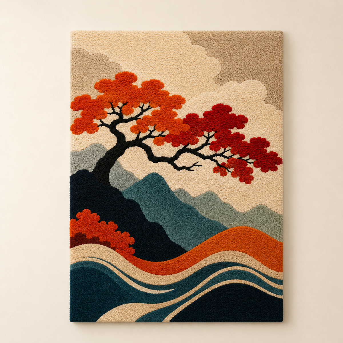 Hewn Earth Ember Eclipse wall art featuring a vibrant, abstract design on a textured surface for modern home decor.