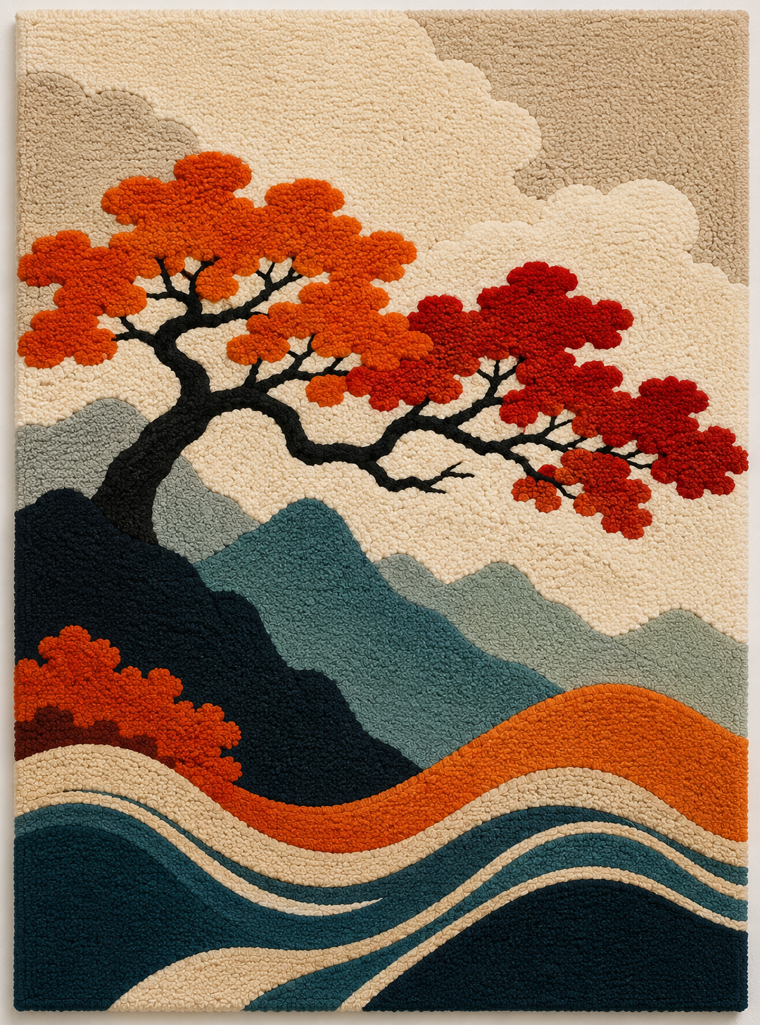 Hewn Earth Ember Eclipse wall art featuring a vibrant, abstract design with warm orange and black tones for modern home decor.