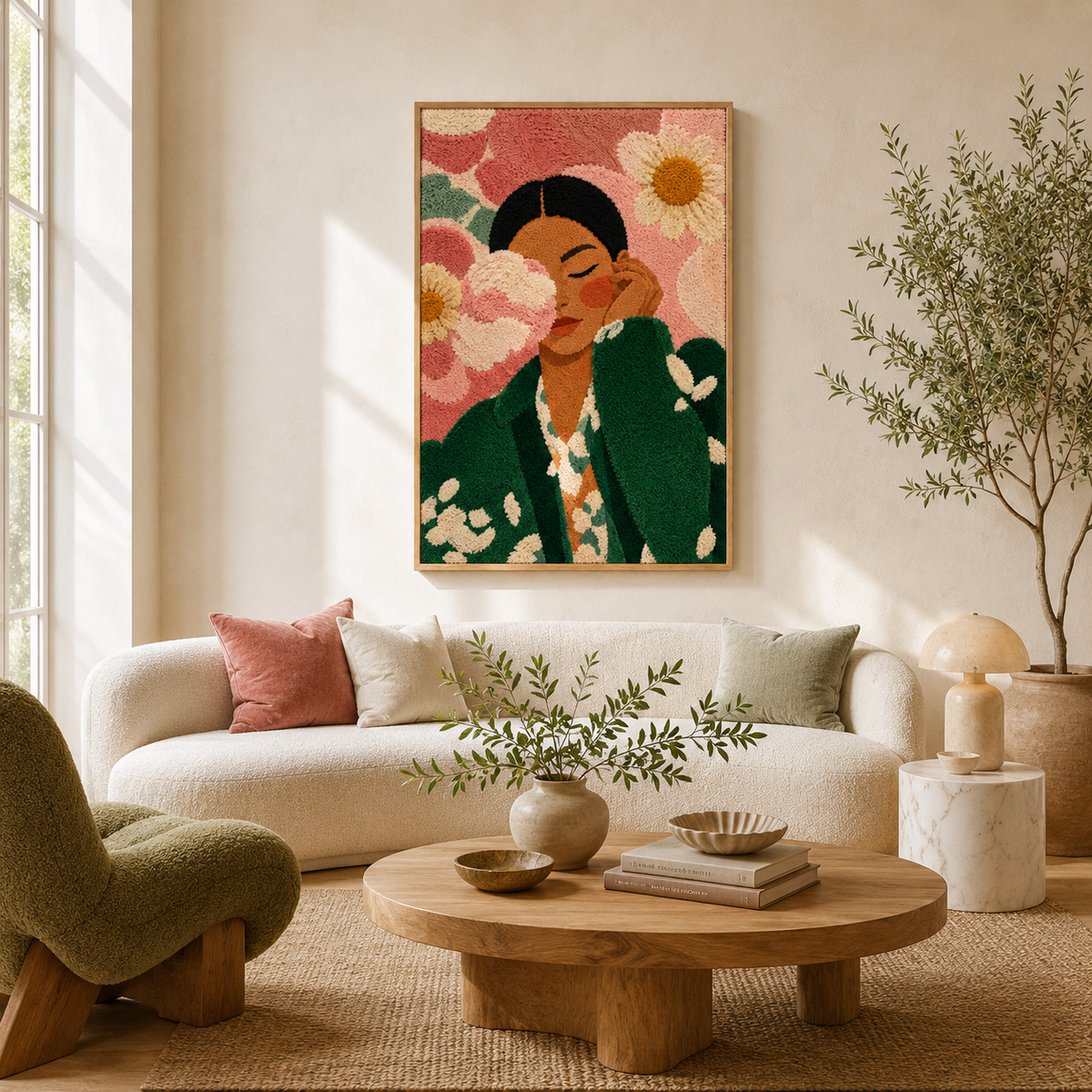 Luminous Saffron Hewn Earth wall art featuring vibrant saffron-colored abstract design displayed on a modern wall.