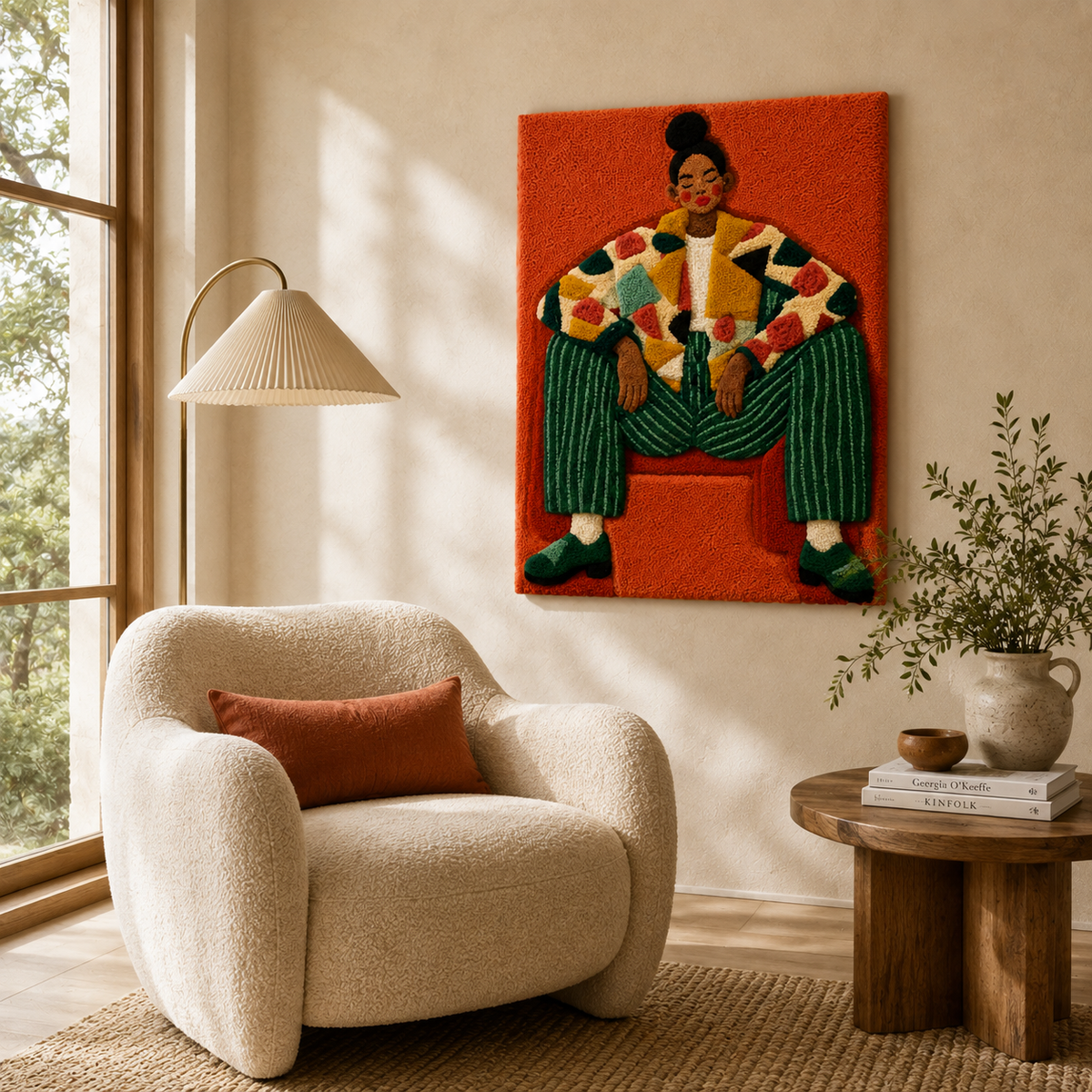 Hewn Earth Cinder Heath wall art featuring abstract earthy tones and textured design for modern interior decor.