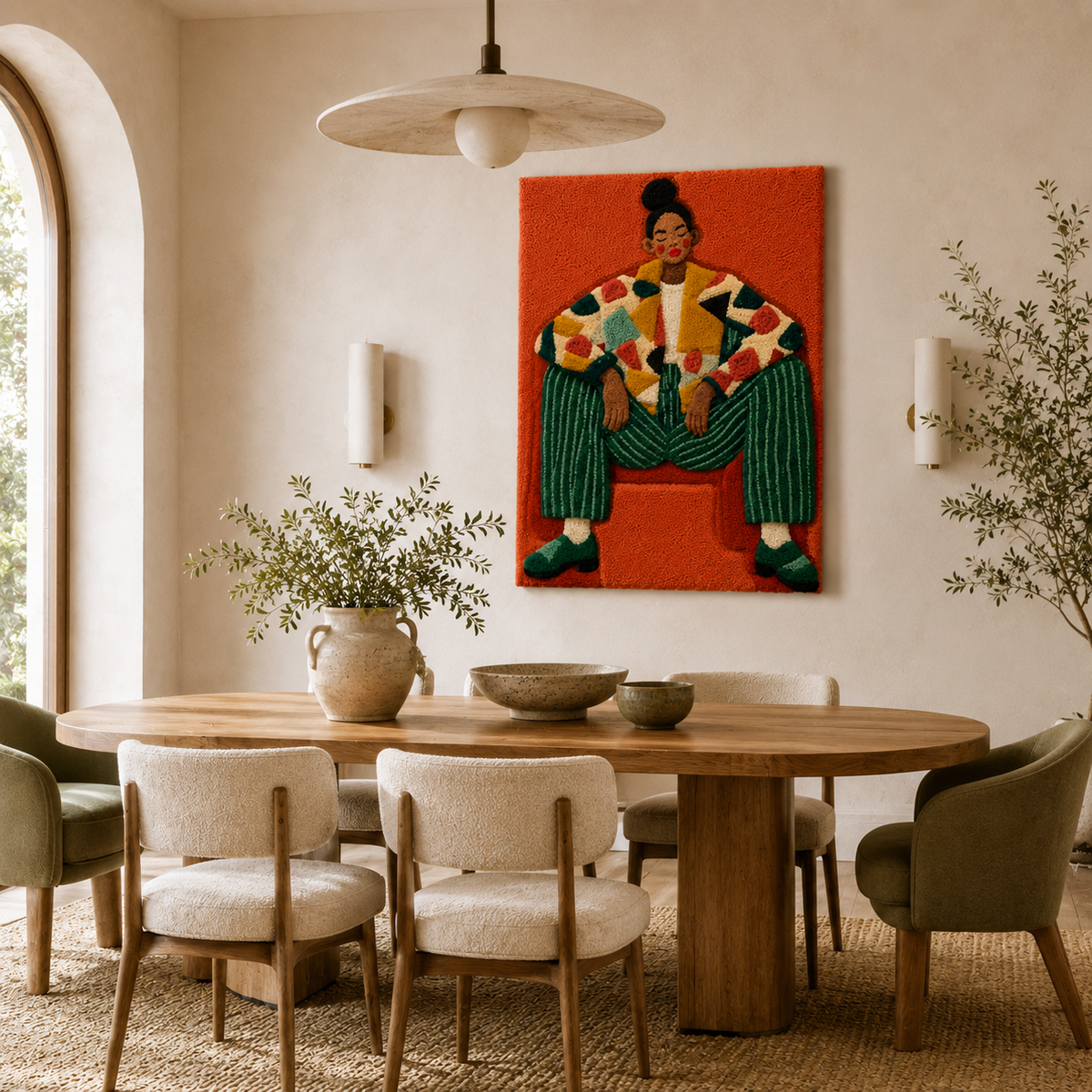 Hewn Earth Cinder Heath wall art featuring earthy tones and abstract design for modern home decor.