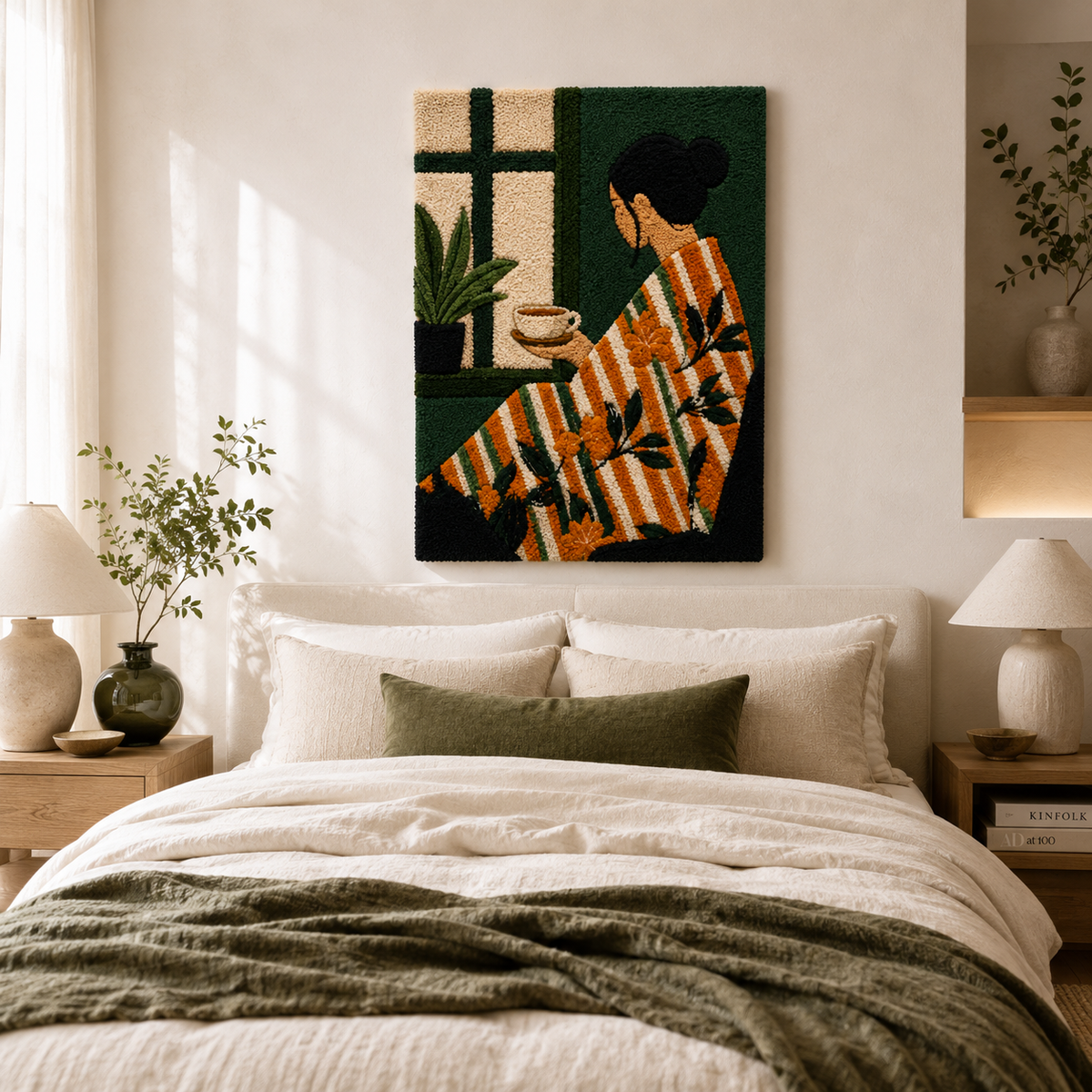 Hewn Earth Gilded Jardin wall art featuring intricate botanical design on a neutral background.