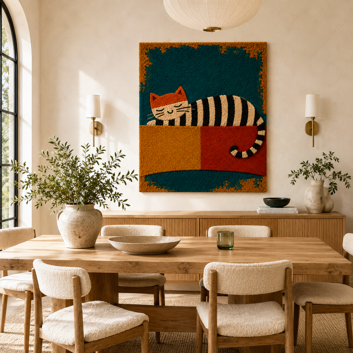 Hewn Earth Luminous Quietude wall art featuring a serene, luminous design on a framed wall art piece.