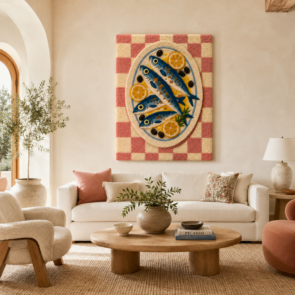 Hewn Earth Cinder Garden wall art featuring earthy tones and textured design for garden or indoor decor.