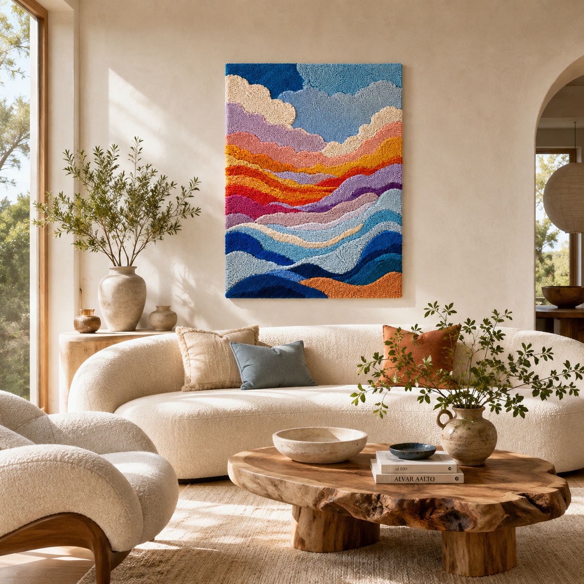Hewn Earth Ember Nightingale wall art featuring a detailed illustration of a bird in a natural setting on a textured background.