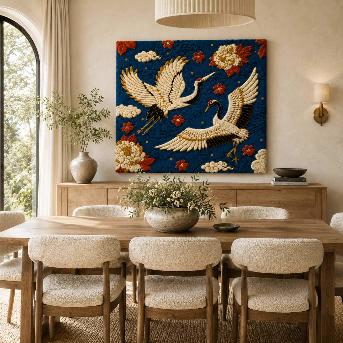 Luminous Cove Hewn Earth wall art featuring a luminous, abstract cove scene with vibrant colors and textured details.