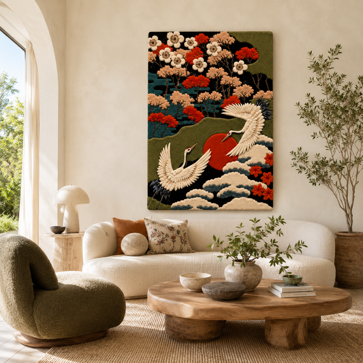Hewn Earth Afterglow Jubilee wall art featuring vibrant, abstract design on a canvas for modern home decor.