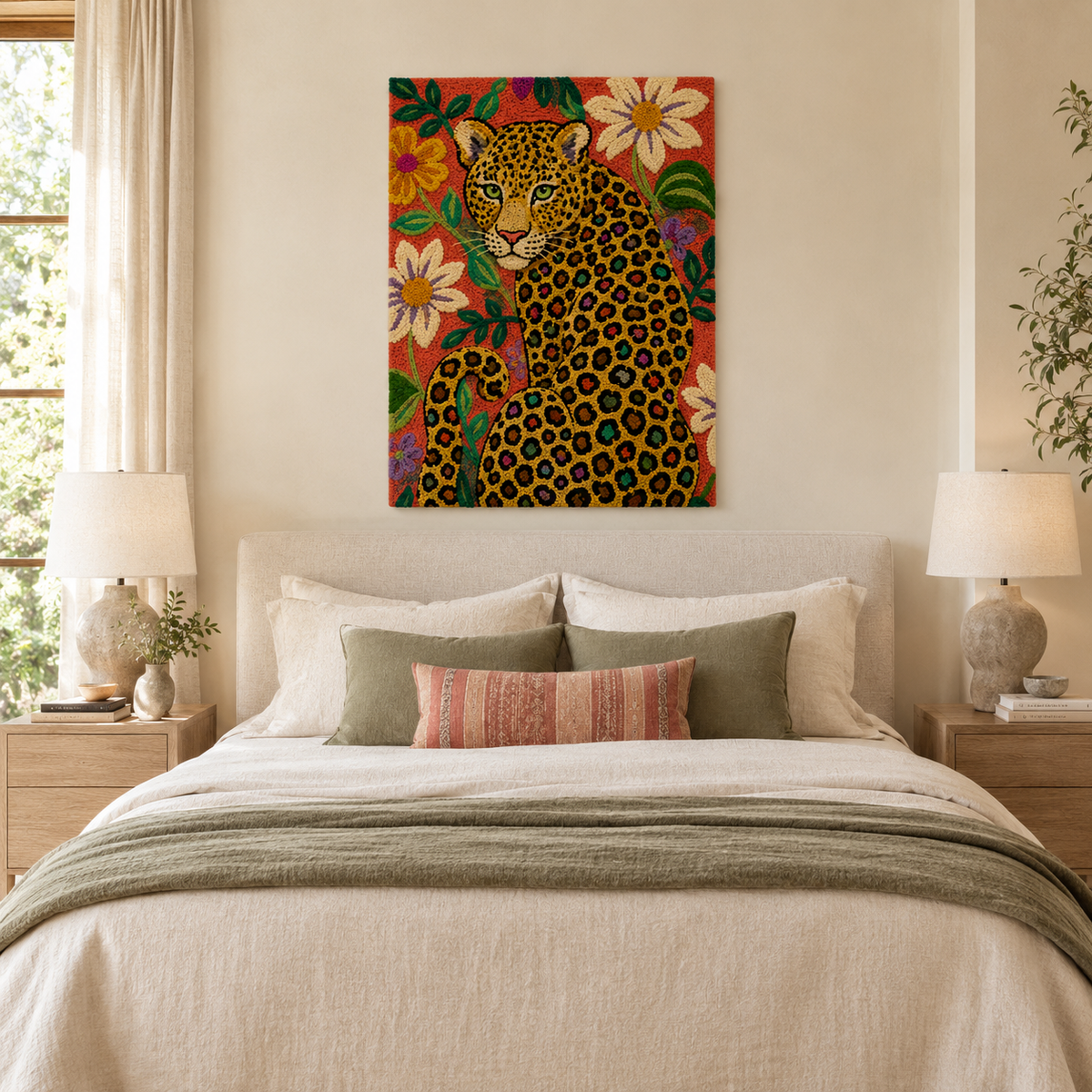 Hewn Earth Luminous Bower wall art featuring intricate, glowing design on a neutral background for modern interior decor.