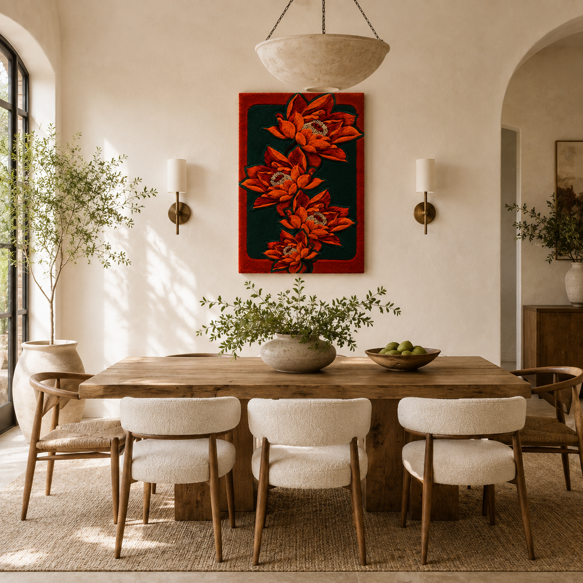 Hewn Earth Ember Willow wall art featuring a natural, textured wooden design with warm tones for a rustic interior decor.