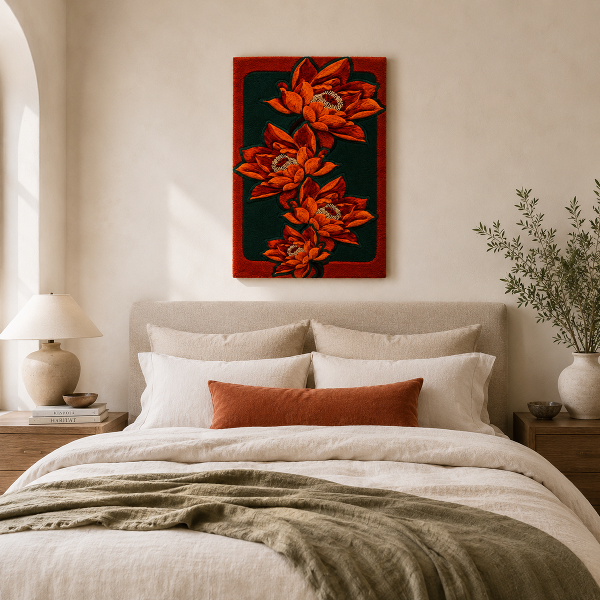 Hewn Earth Ember Willow wall art featuring a rustic, textured design with warm earthy tones and natural wood-inspired details.