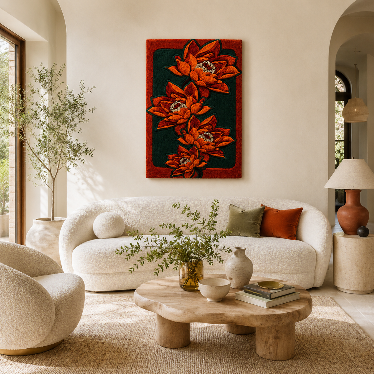 Hewn Earth Ember Willow wall art featuring a detailed, abstract design with warm earthy tones for modern home decor.