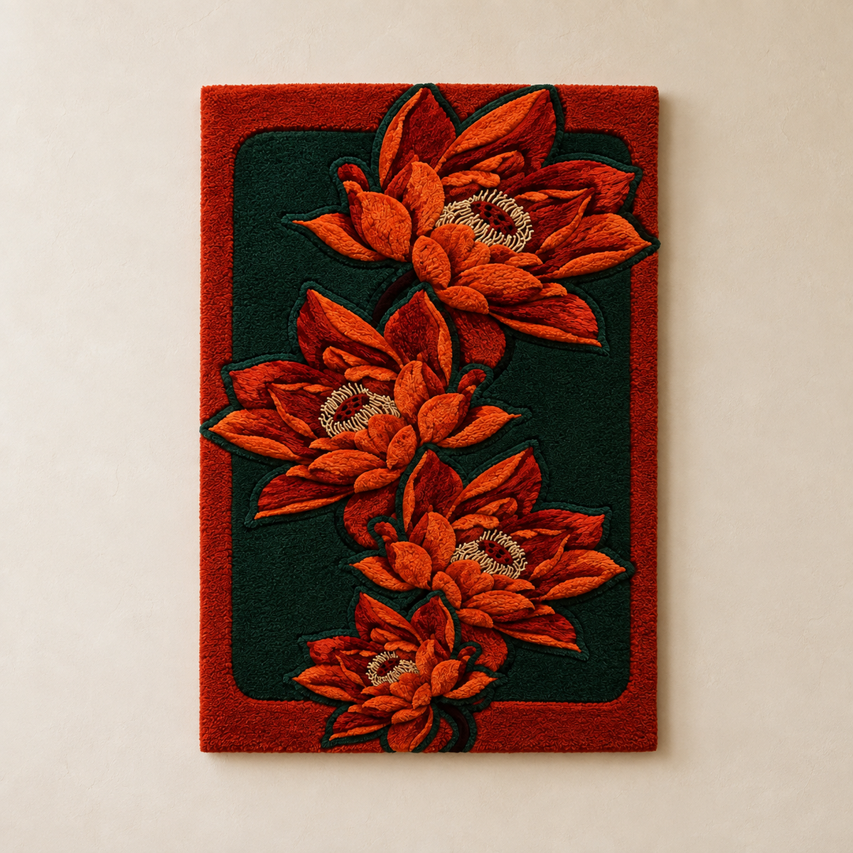 Hewn Earth Ember Willow wall art featuring vibrant, abstract design with warm earthy tones on a wall.