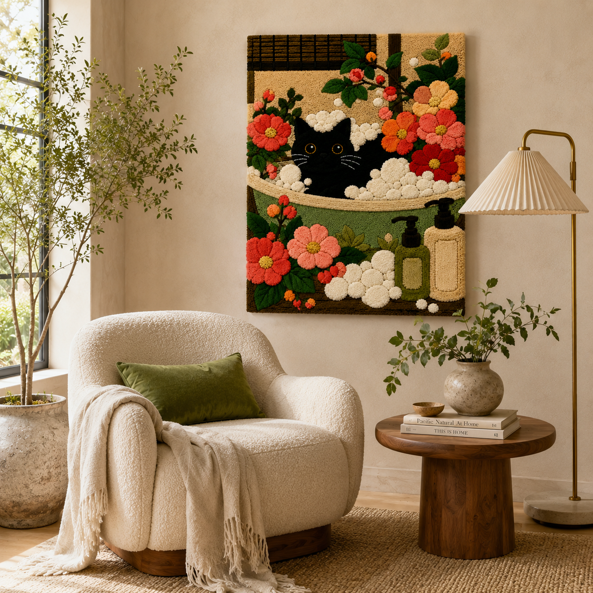 Hewn Earth Gilded Estuary wall art featuring an abstract gold-toned river scene on textured canvas.