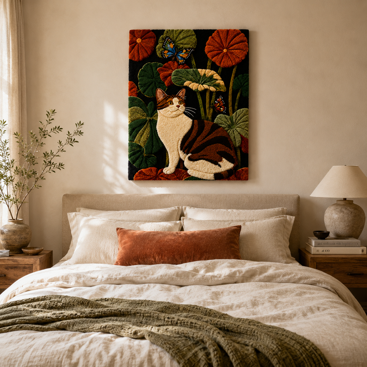 Hewn Earth Afterglow Grove wall art featuring vibrant, abstract nature-inspired design on a canvas for wall decor.