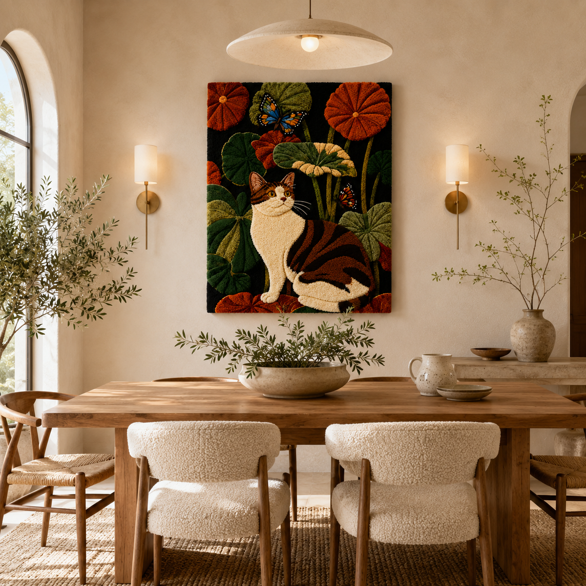 Hewn Earth Afterglow Grove wall art featuring abstract nature-inspired design in warm earth tones and textured details.