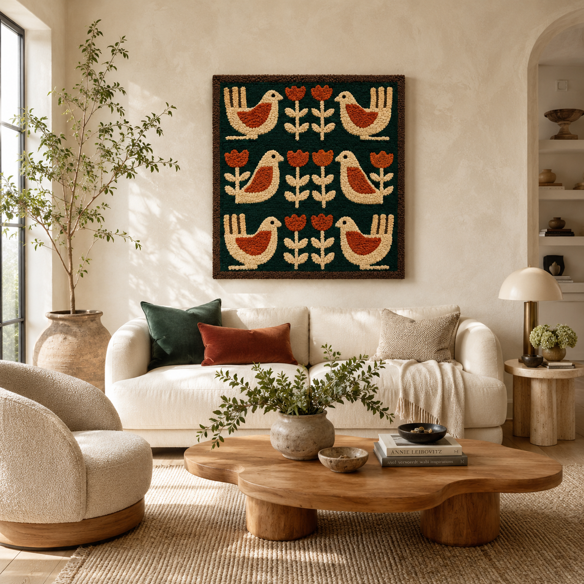 Close-up of Cinder Nightfall wall art by Hewn Earth, showcasing textured abstract design in dark, earthy tones.